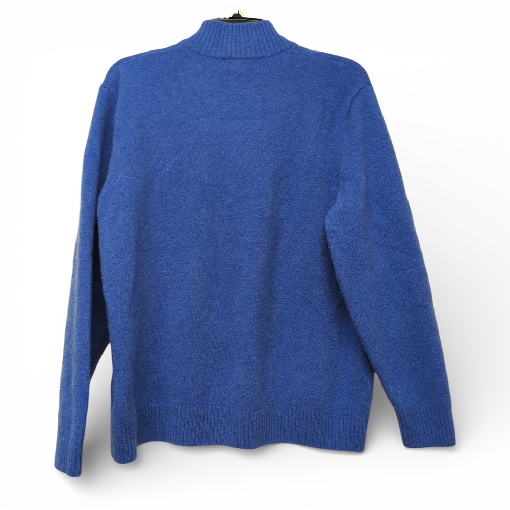Lands' End Mens Lambswool Cashmere Mock Neck Sweater XL Breathable Luxury Preppy - Picture 3 of 9